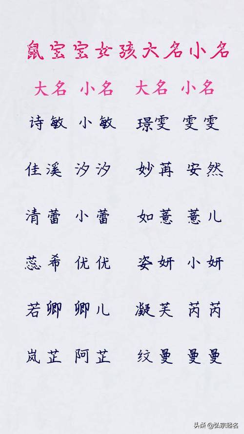 鼠年女捐卵代孕的宝宝取什么名字好